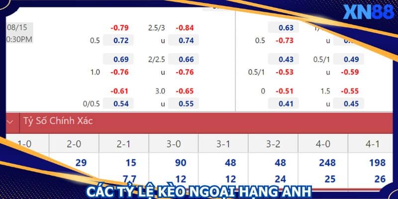 Cá độ ngoại hạng Anh có 4 loại kèo cơ bản Cá độ ngoại hạng Anh có 4 loại kèo cơ bản